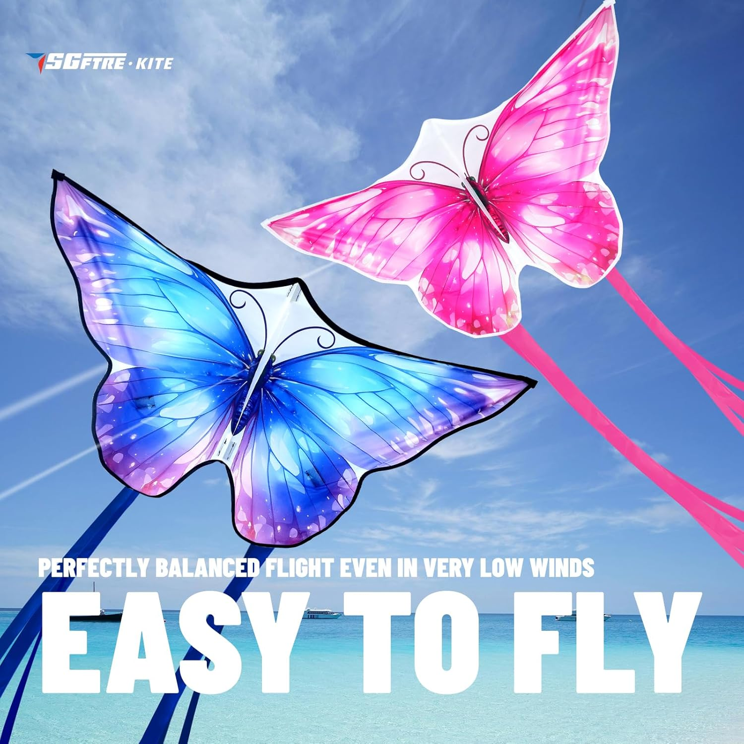 Sgftre Schmetterlingsdrachen F&uuml;r Kinder Und Erwachsene,Lleicht Zu Fliegen Outdoor-Spielzeug F&uuml;r Jungen Und M&auml;dchen, Ideal F&uuml;r Outdoor-Aktivit&auml;ten image number 2