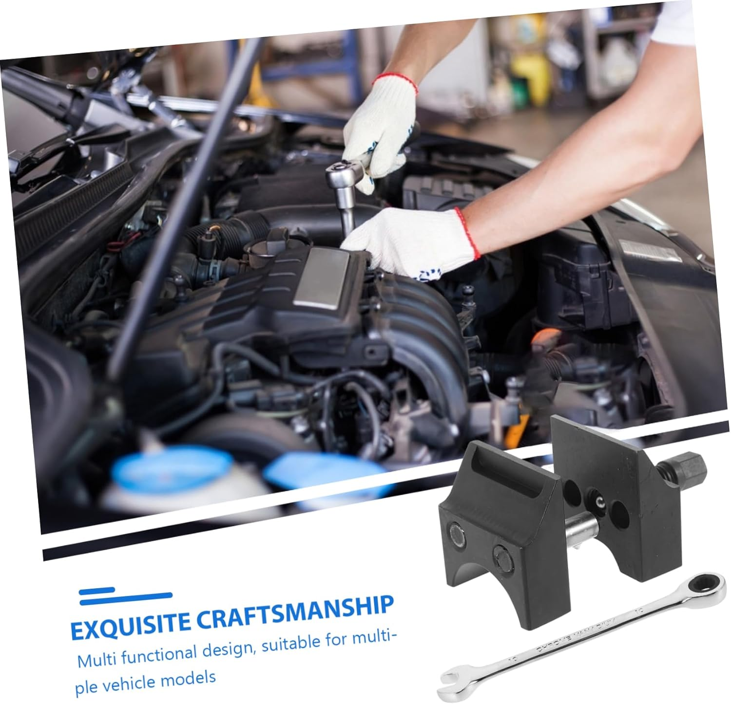 WEKADRIN Universal Suspension Double Ended Strut Splitter and Spreader Tool with Wrench for Car Shock Absorber and Wheel Hub Removal Suitable for Automotive Repair and Maintenance image number 3