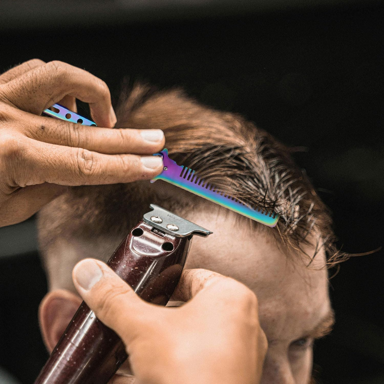 KOMUNJ 1 Piece Butterfly Comb Stainless Steel Foldable Butterfly Comb Pocket Comb Spring Hair Comb for Hair Barber Comb Hair Styling Accessories image number 5