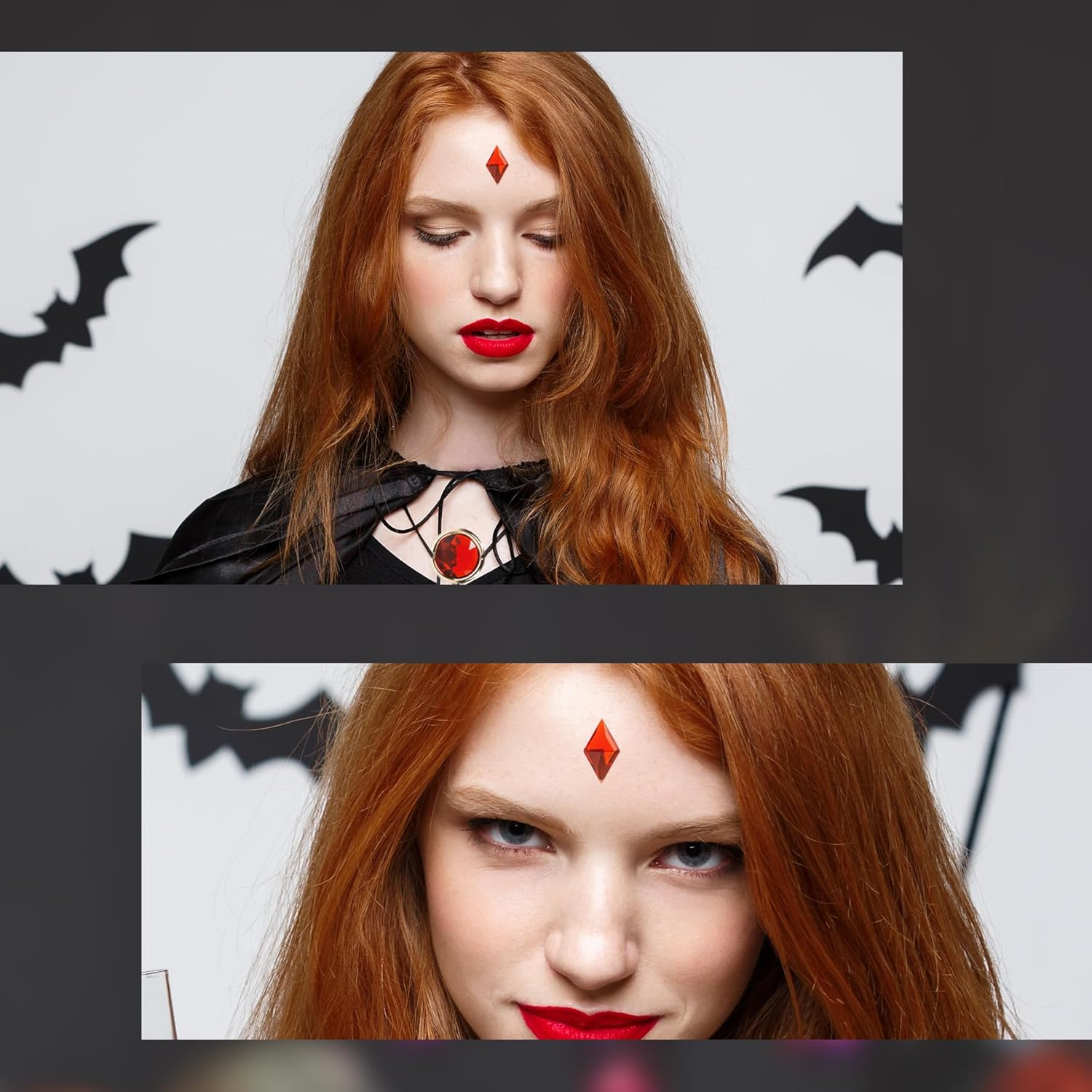 Puwuto Red Gem Waist Belt for Anime Cosplay - Adjustable Stone Chain Western Rhinestone Costume Accessory for Women Halloween Props, Red, Medium image number 2