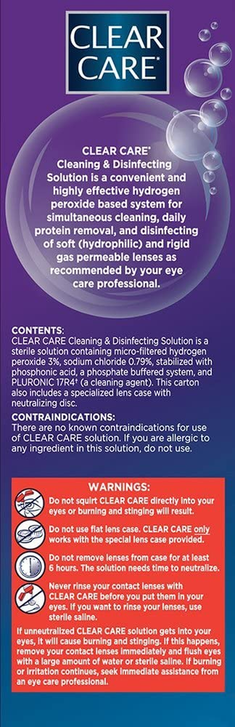 CLEAR CARE Contact Lens Cleaner Solution with Lens Case, Twin Pack, 12-Ounces Each image number 6