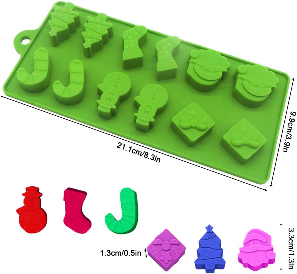3 Pack Christmas Silicone Mould, Yucool Silicone Candy Baking Mould for Party Decoration, Xmas Gift,With Shape of Christmas Tree, Santa Head image number 1