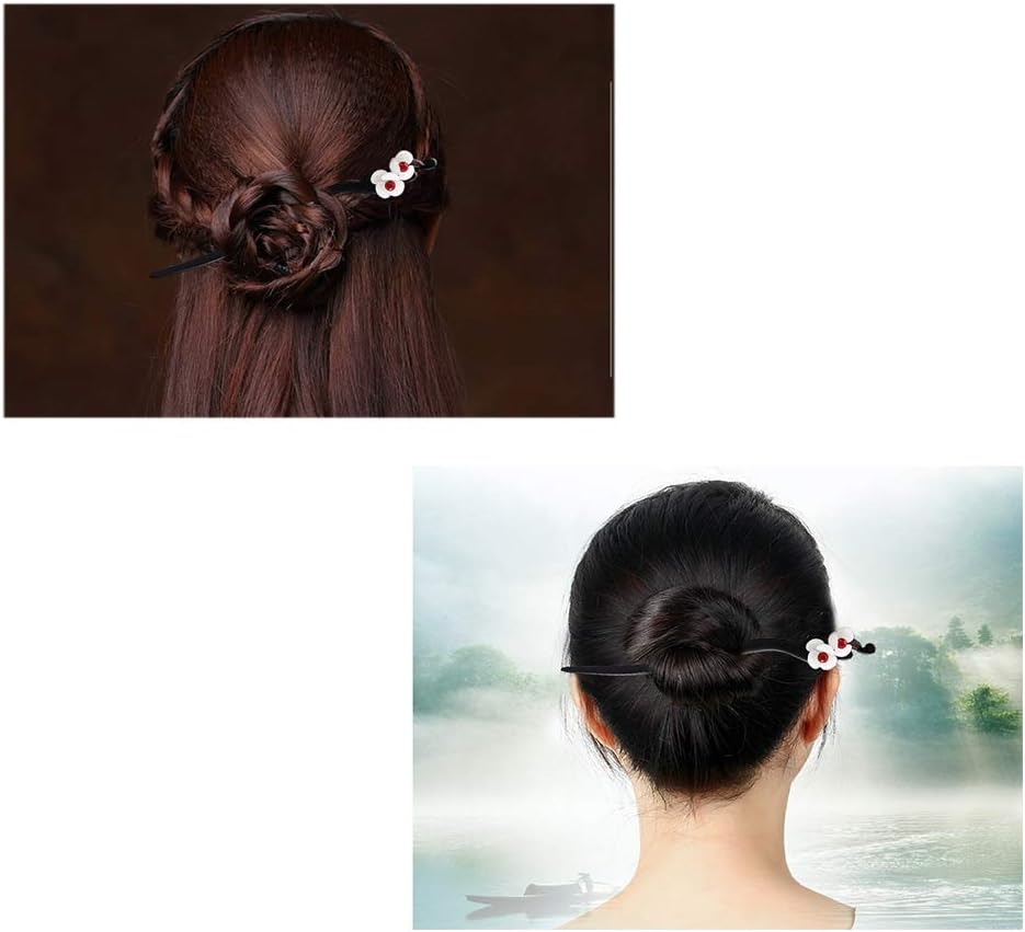 (Model A, Wooden) - Handmade Wooden Hair Stick,Women Retro Hairpin Flower Decor Model A image number 1