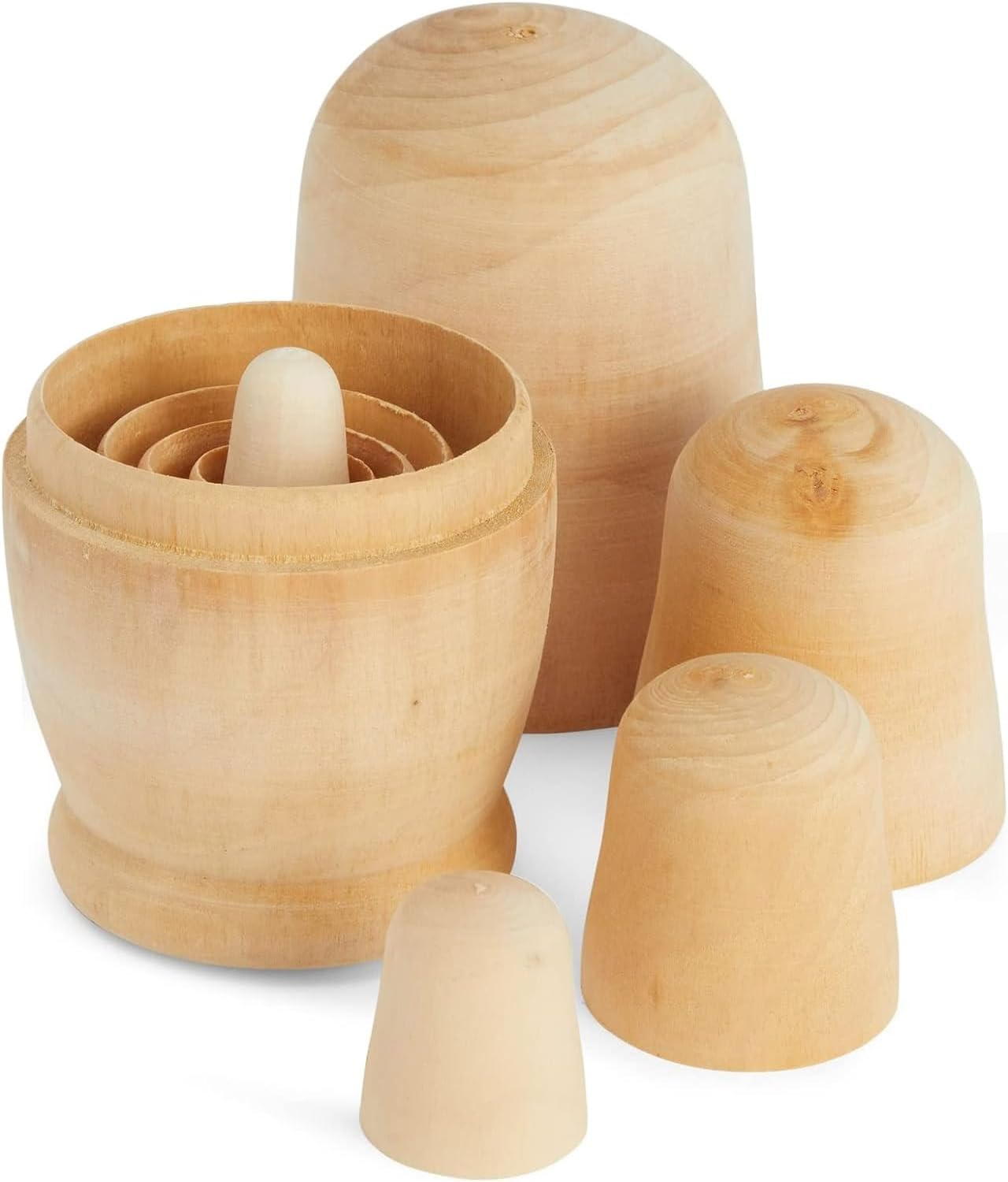 TOYANDONA 3 Sets Unpainted Russian Nesting Doll Blank Wooden Matryoshka Stacking Toy Make Your Own Doll for Christmas Kids Birthday Gift Home Decoration image number 5