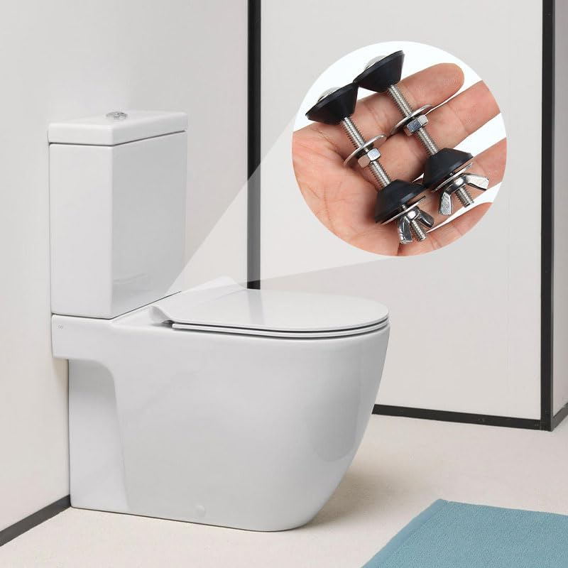 8Pcs Toilet Seat Fittings, M8 Non Slip Rubber Washers and Toilet Hinge Fitting Replacement Conical Washers for Loose Toilet Seat, Black Stabilisers image number 1