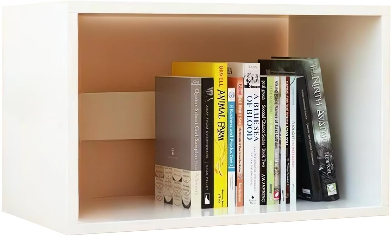Modern Stackable Storage Cube Organiser, Bookshelf Display Unit, Bookcase A210 (White) - Coffee image number 4