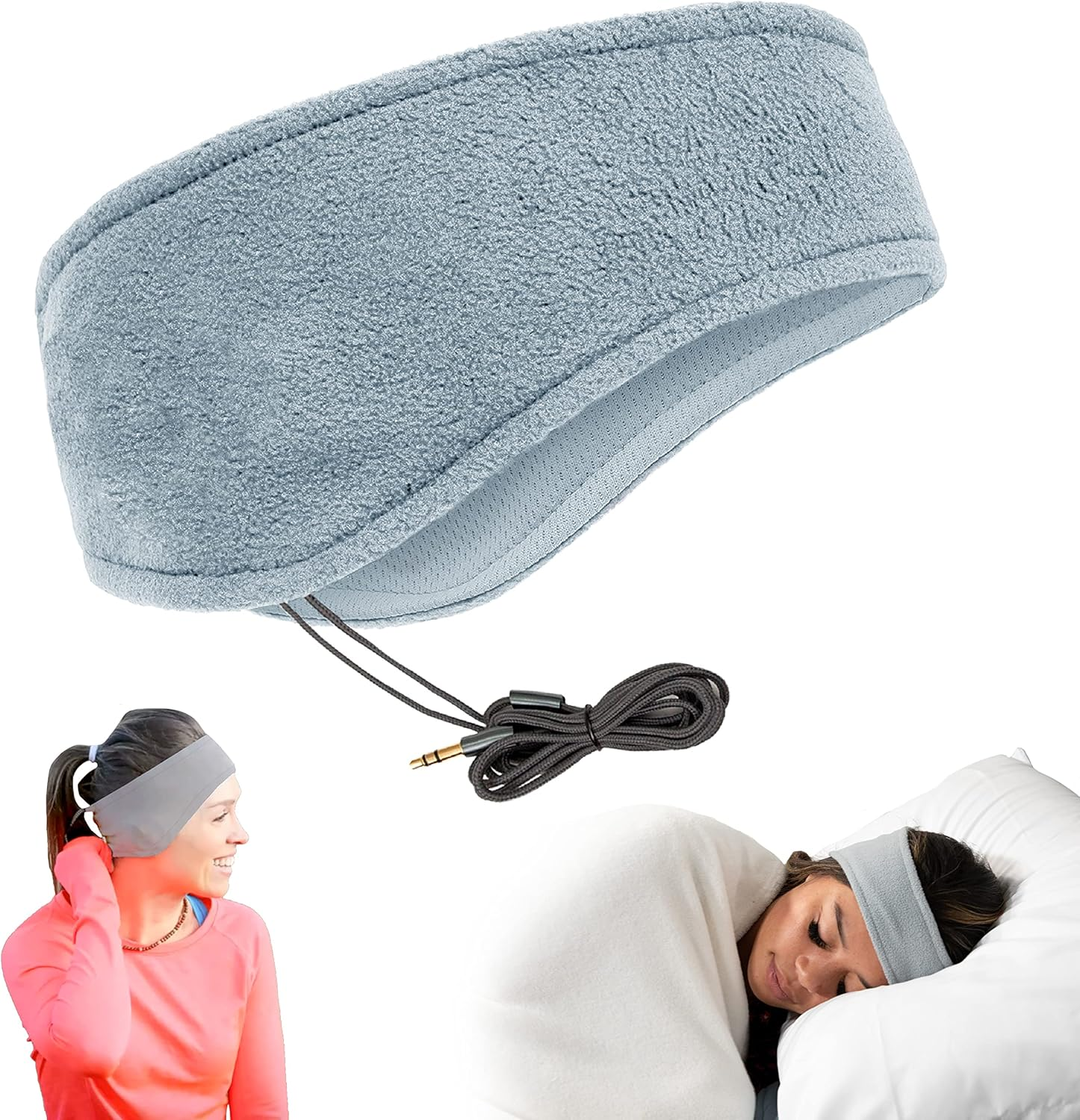 Cozyphones Sleep Headphones - New Contour Series with Cool Mesh Lining & Ultra Thin Earphones - Perfect for Air Travel, Meditation, AMSR & Insomnia - Gray