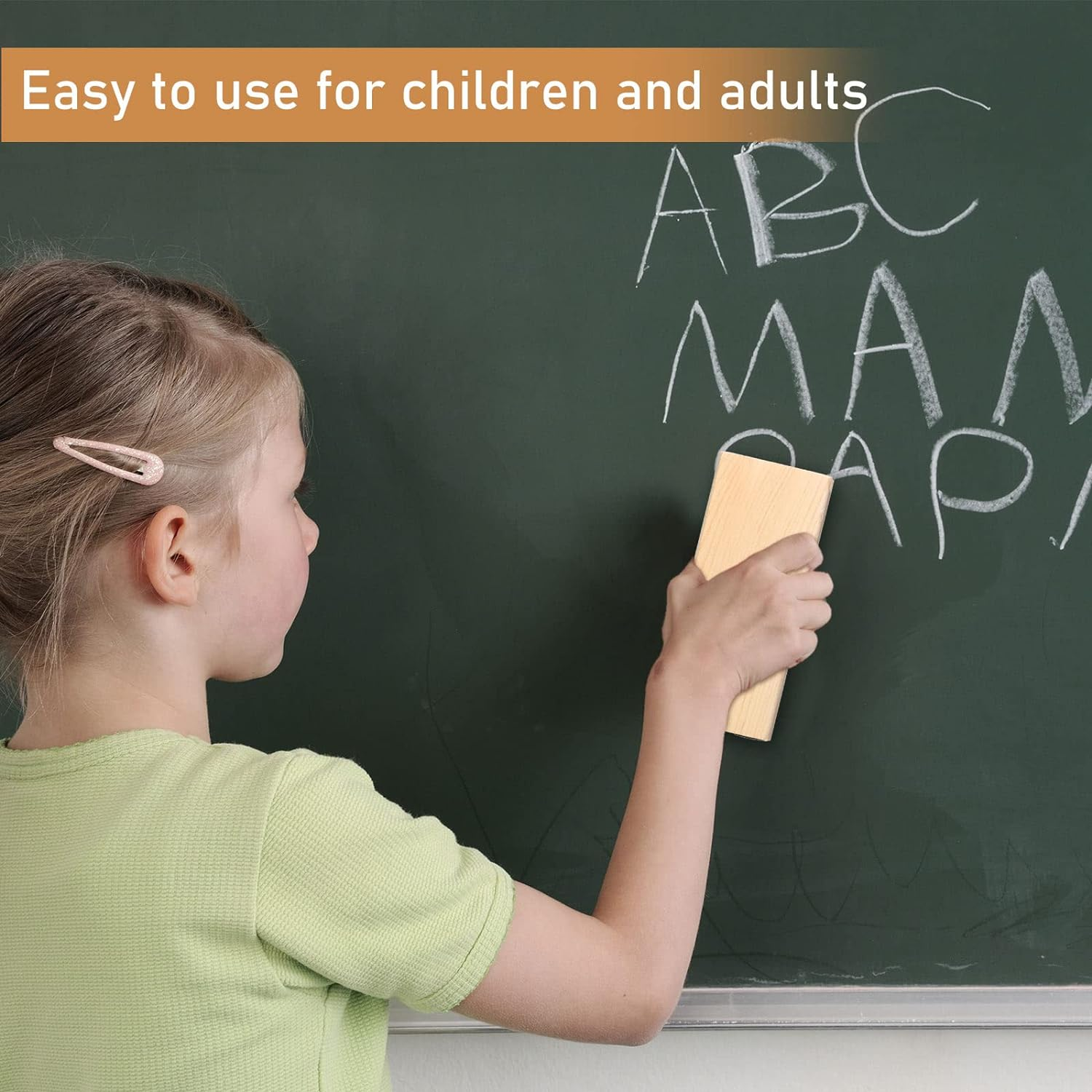 Felt Campus Style Erasers, Cleaner Dusters Felt Chalkboard Eraser for Kids Wood Chalk Eraser for Chalkboard Cleaners Dusters for Markers White Black Boards Paint School Students Teachers (12) image number 1