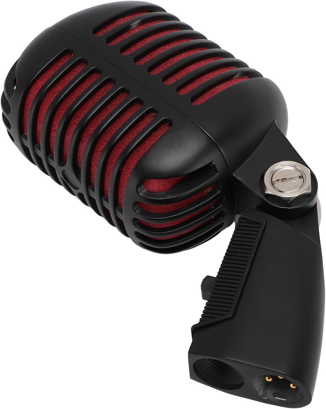 Vintage Dynamic Microphone, Microphone for Singing, Self Tensioning Swivel Rack, Classic Retro Dynamic Vocal Mic for Stage Performances, Recording Studios,Etc (Rose Gold)