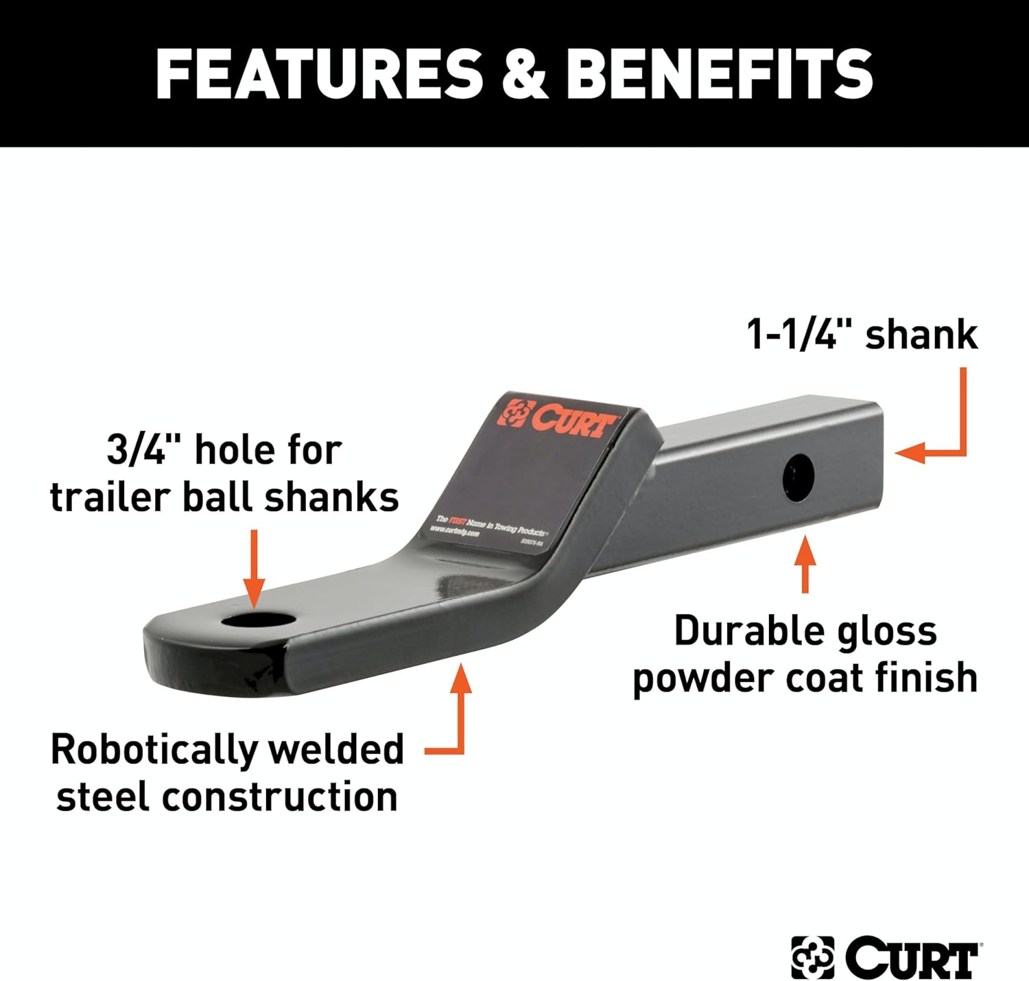 CURT 45503 Class 2 Ball Mount image number 2