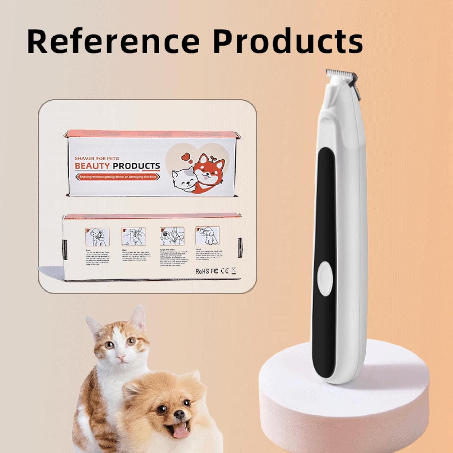 Cat Hair Trimmer,Cat Clippers for Grooming - Low Noise Pet Groomer Supplies, Grooming Tool for Small Medium Animals Puppy Kitten Eyes Ears Face image number 4