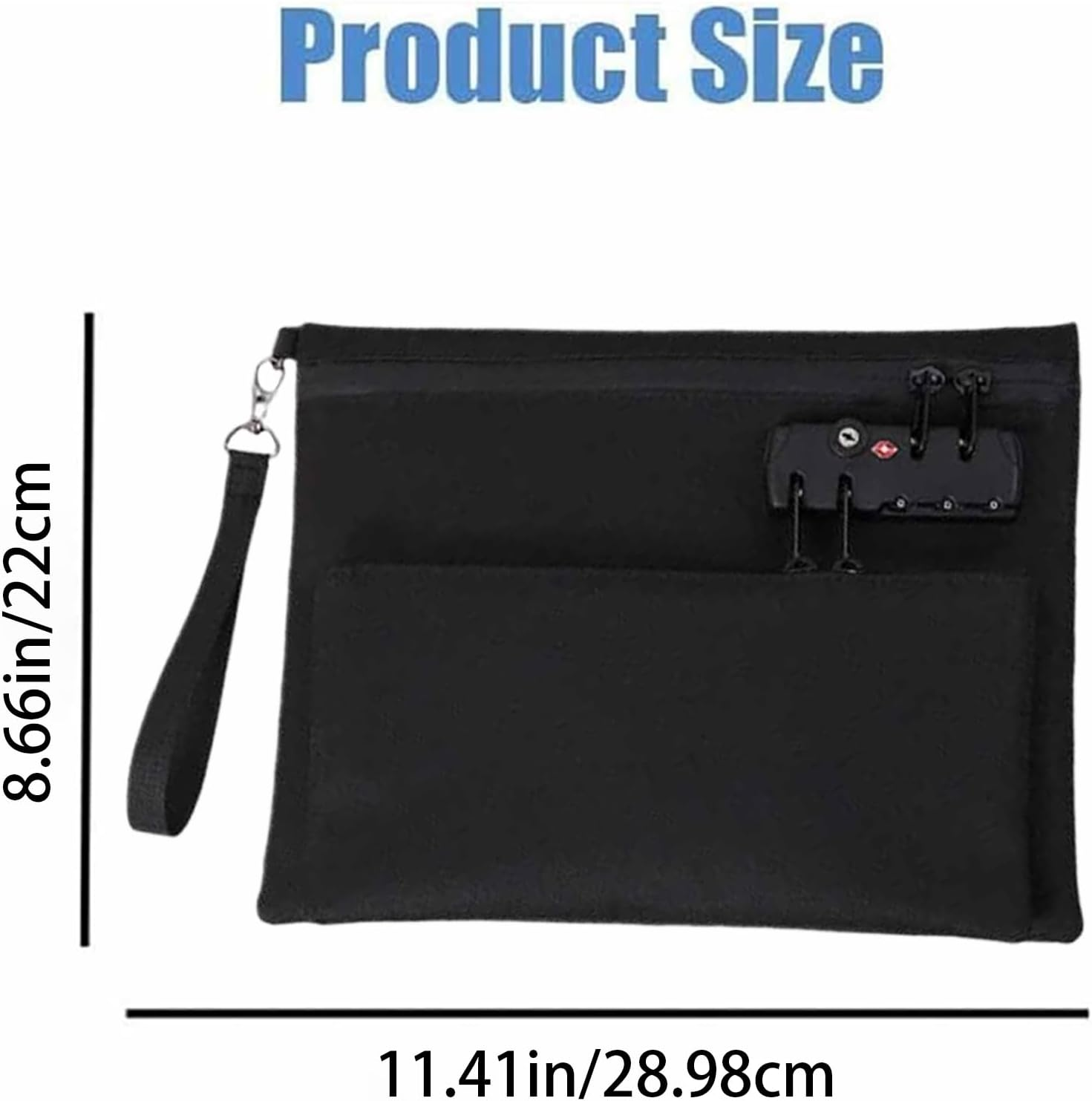 Money Bag with Lock with Zipper - Double Layer Portable Waterproof Money Bag for Banking Pockets Cash Envelopes Wallet for Passport Coin Bills Cosmetics for Camping School Hospital Car image number 1