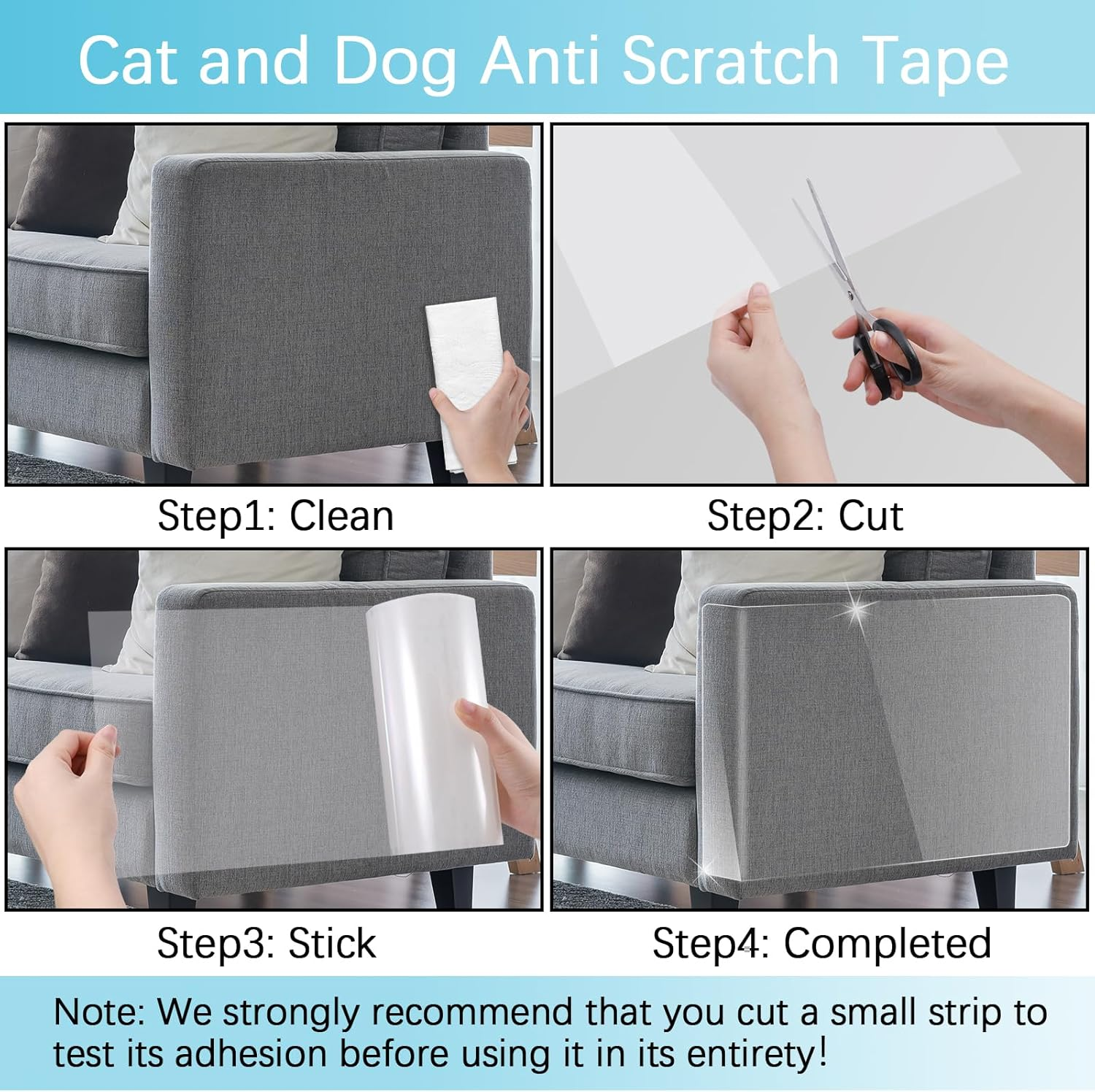 Hejo Door Protector from Dog Scratching, 20Cm&times;3M Door Scratch Protector, Clear anti Cat Scratch Furniture Protector, Flexible Cat Tape for Sofa, Doors, Screens, Cabinets, Walls image number 1
