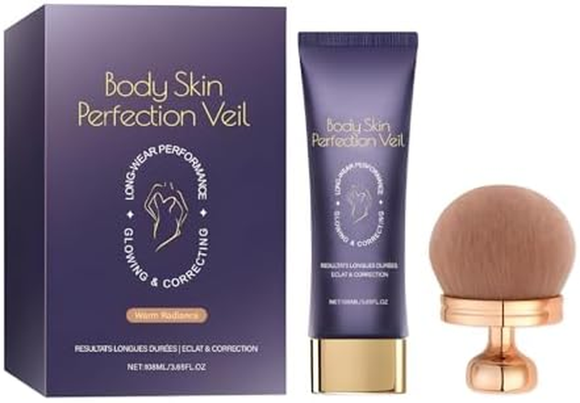 Body Coverage Perfector with Brush &ndash; 2-In-1 Body Camouflage and Illuminator, Long-Lasting Sweat-Proof Concealer, Waterproof Full Coverage for Legs & Body (Warm Radiance) image number 3