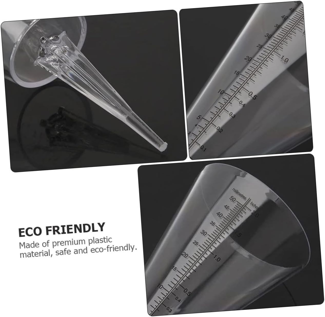 UPKOCH 3Pcs Clear Graduated Rainfall Measuring Cups with Ground-Insertion Design Outdoor Rain for Garden Lawn Climate Research and Farming image number 5