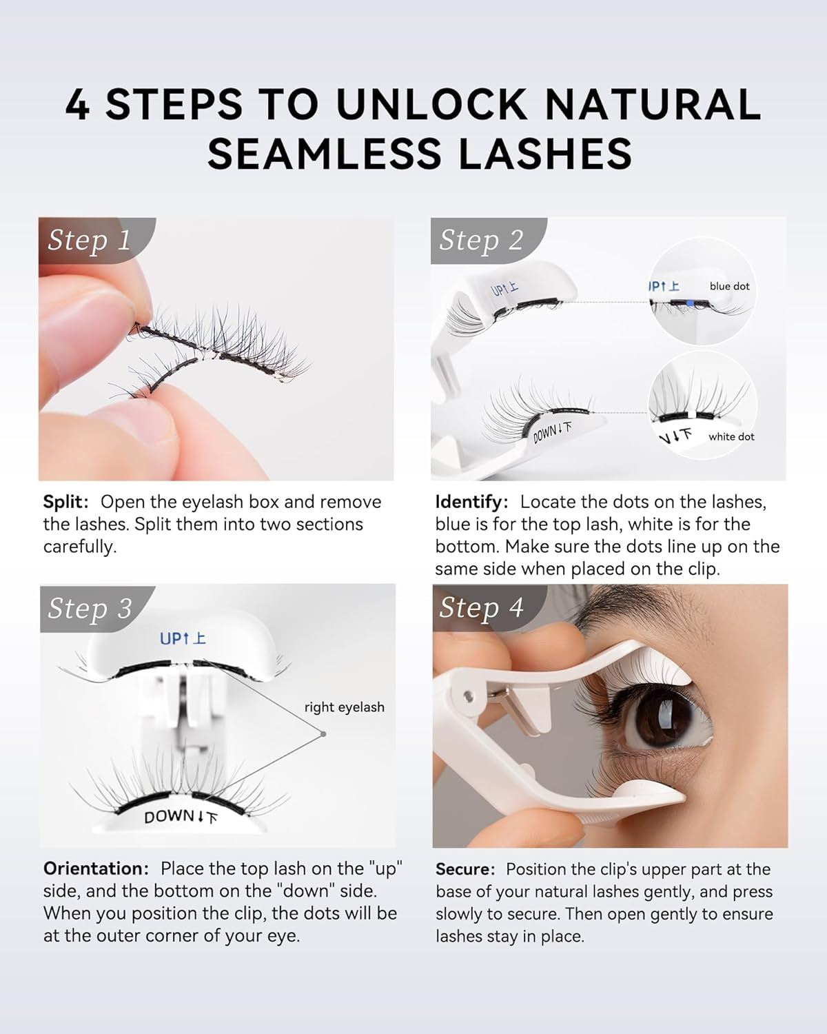 WOSADO Magnetic Eyelashes with Applicator Kit, No.2 Silky Brown II, Reusable Magnetic Lashes with Applicator, Glue-Free False Lashes, Waterproof, Lightweight, Suit for Natural Makeup