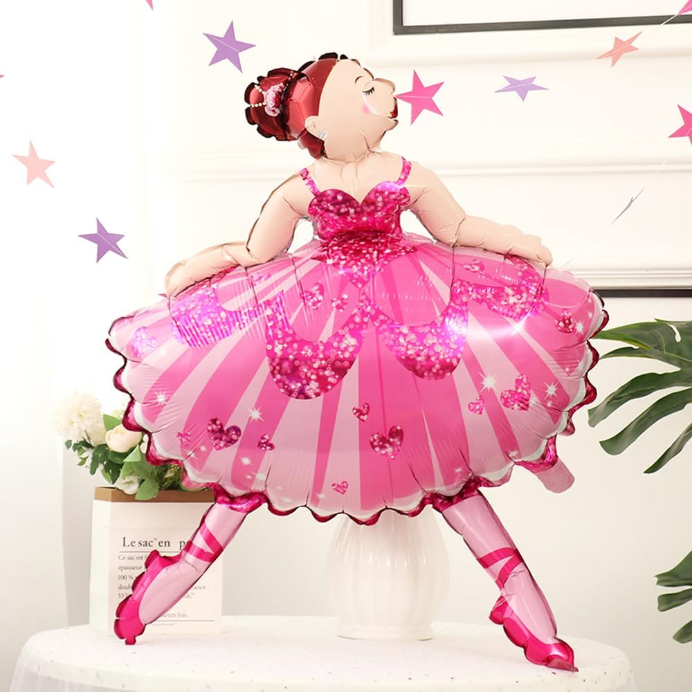Weenkeey 3 Years Ballet Birthday Decoration Large Ballerina Balloon 3Rd Birthday Ballet Foil Balloon Pink Number 3 Balloon for Girls Birthday Party - 6 image number 7