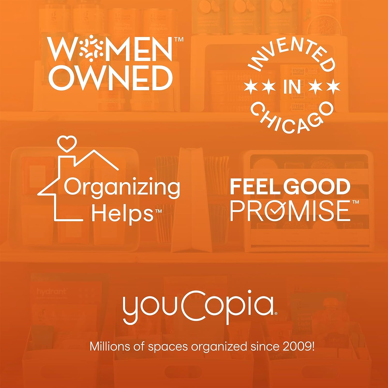 Youcopia Shelfbin, Bpa-Free Divided Storage Basket for Kitchen Pantry Organization, Adjustable Snack Bin, Speckled White image number 2