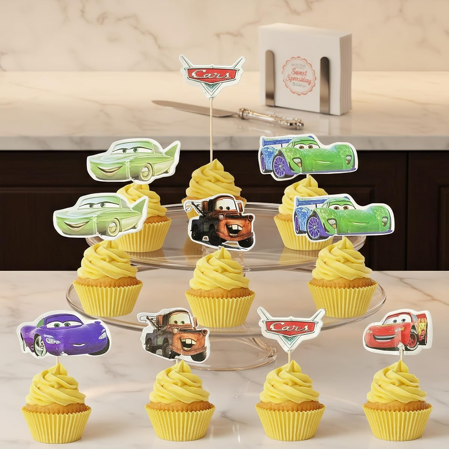 24Pcs Cupcake Toppers for Boys, Food-Safe Decorative Party Decorations, Easy to Use, Birthday Cupcake Toppers Compatible with Cupcakes, Various Styles - Ermaoo image number 1