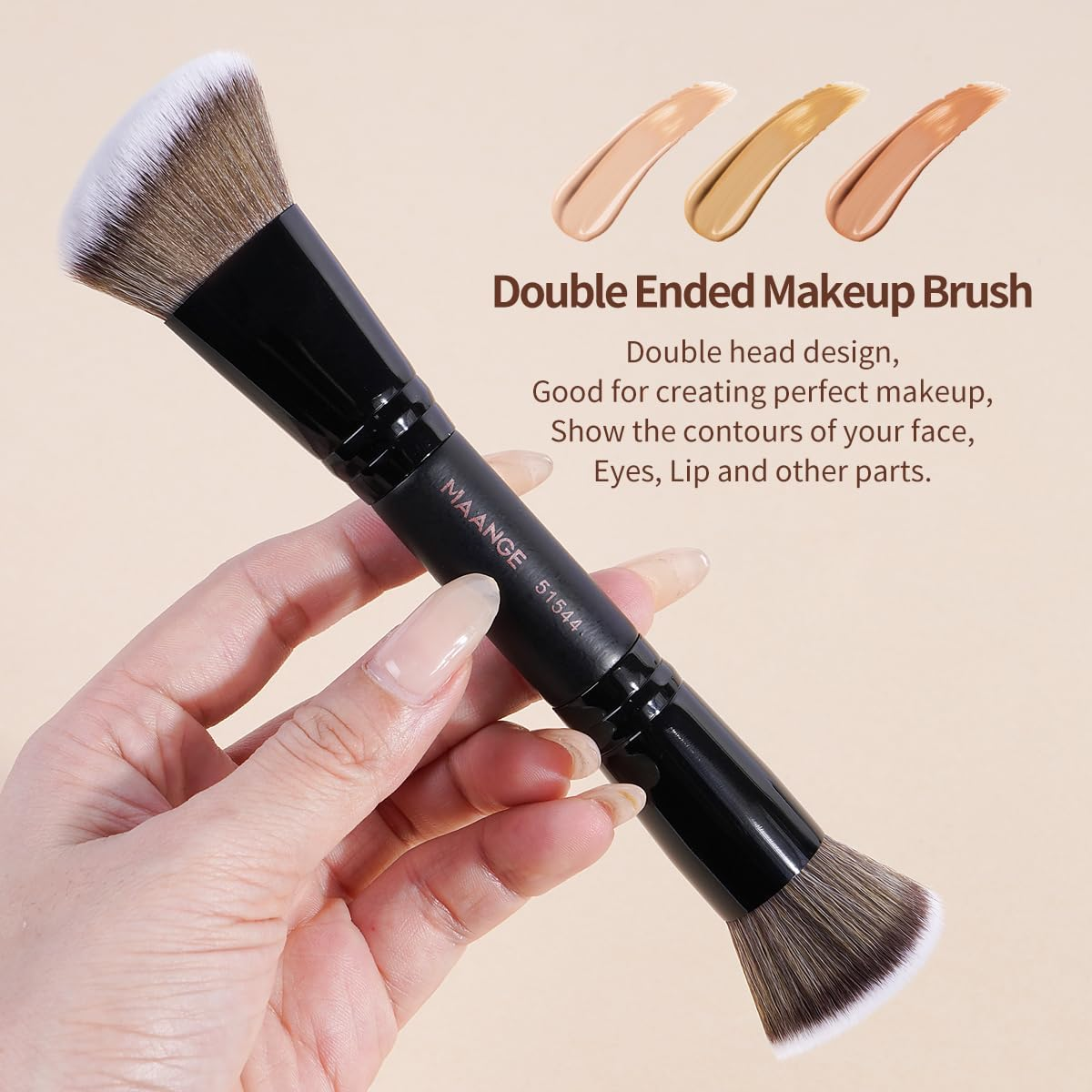 MAANGE 3PCS Makeup Brushes Set Synthetic Makeup Brush Double Ended Makeup Brushes
