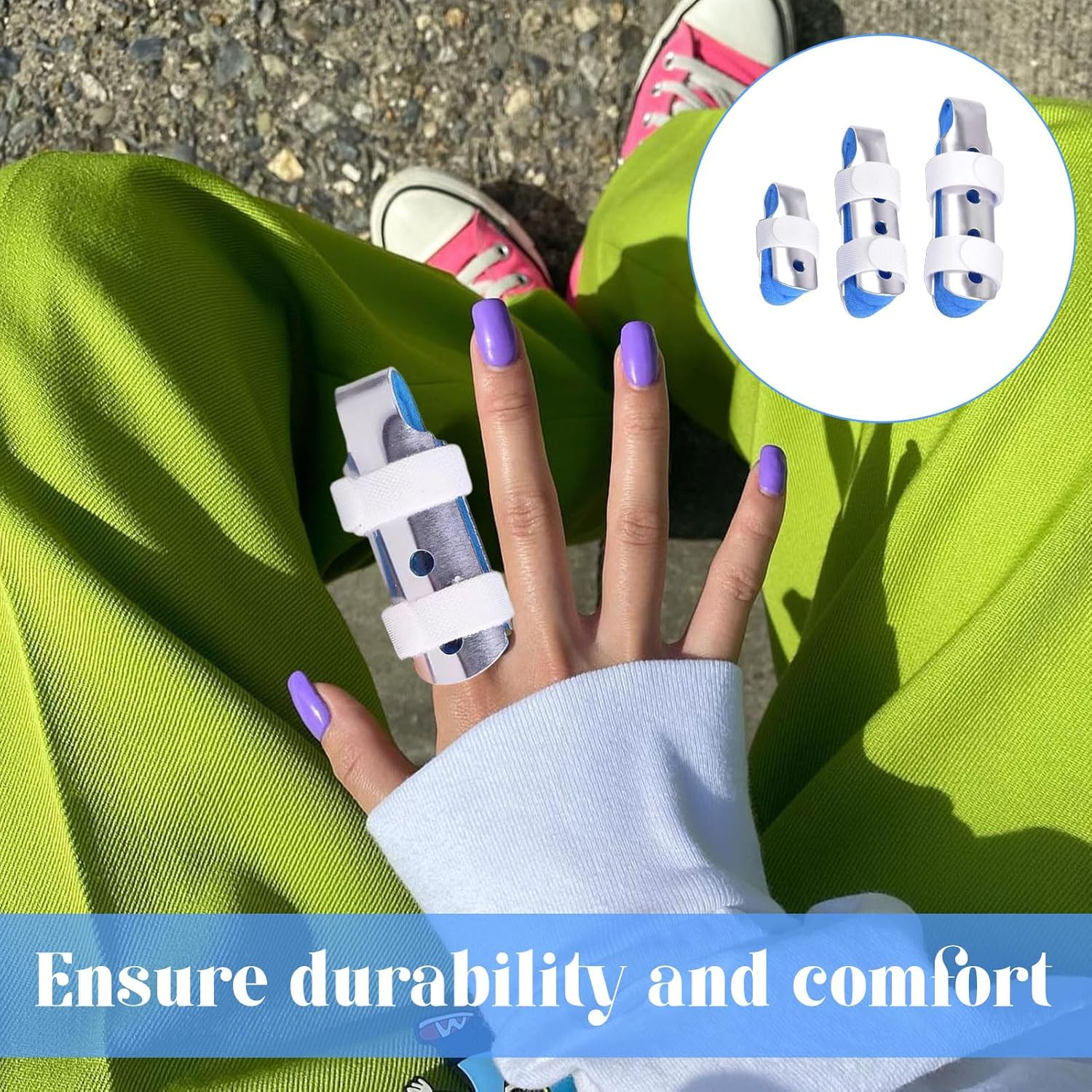 3-Size Finger Splint, Metal Thumb Splint, Aluminum Trigger Finger Splint, Thumb Brace, Thumb Guard for Relief Suffering Pain, Mallet Finger Splints for Broken Fingers Straightening Arthritis image number 4