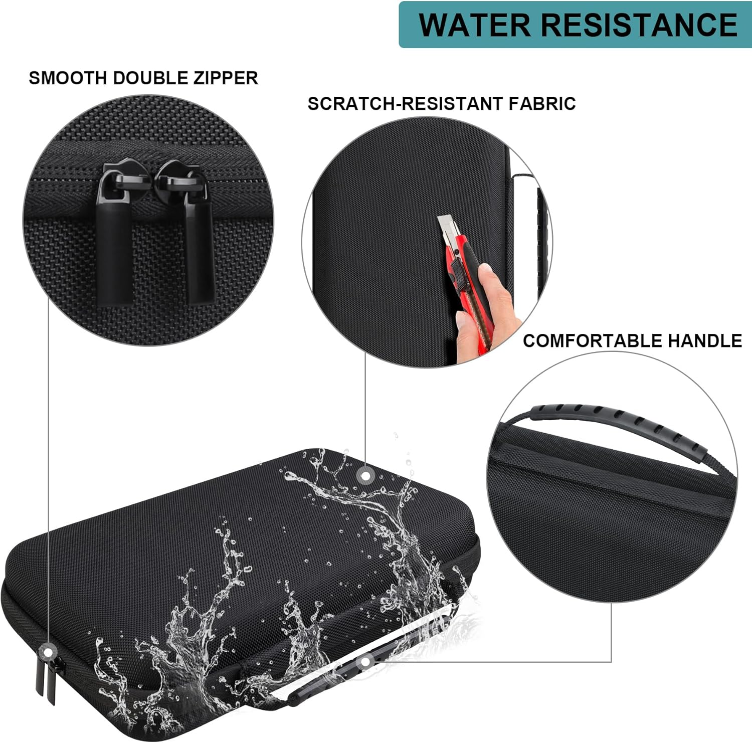 Supmay 10 Inch GPS Case for Garmin Dēzl OTR1000 / Dēzl&trade; OTR1010, Garmin RV 1095 / RV 1090 10-Inch GPS Truck Navigator System, Hard Travel Case with Mesh Bag for Vehicle Power Cable USB Cable, Black image number 2