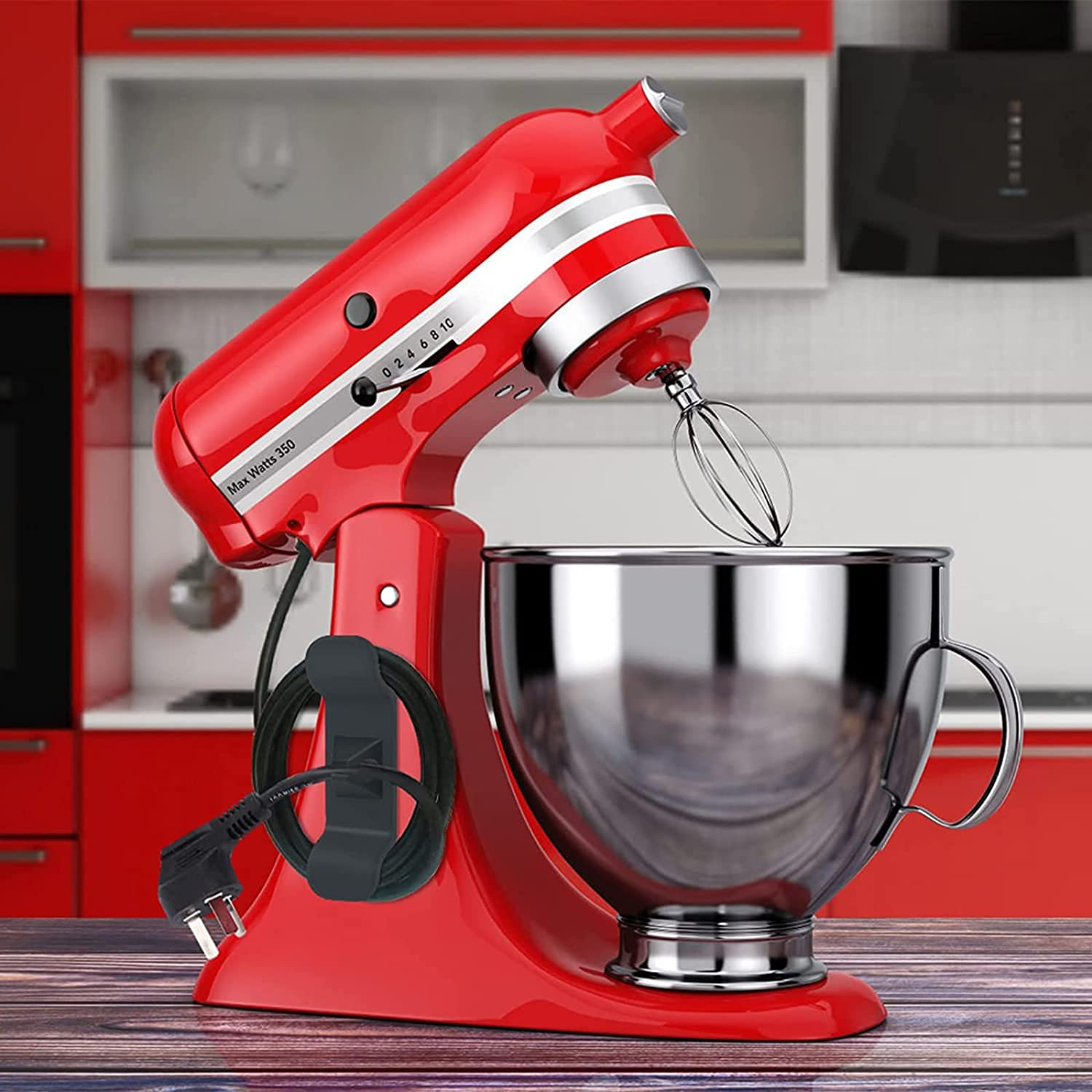 6 Pack Cord Organizer for Kitchen Appliances, MOIHSING Cord Wrapper Mixer Tidy Wrap,Cord Holder,Cord Bundles,Cable Clips,Tidy Cable&Wire Storage Management for Mixer Accessories,2 Black+2 White+2 Grey image number 5