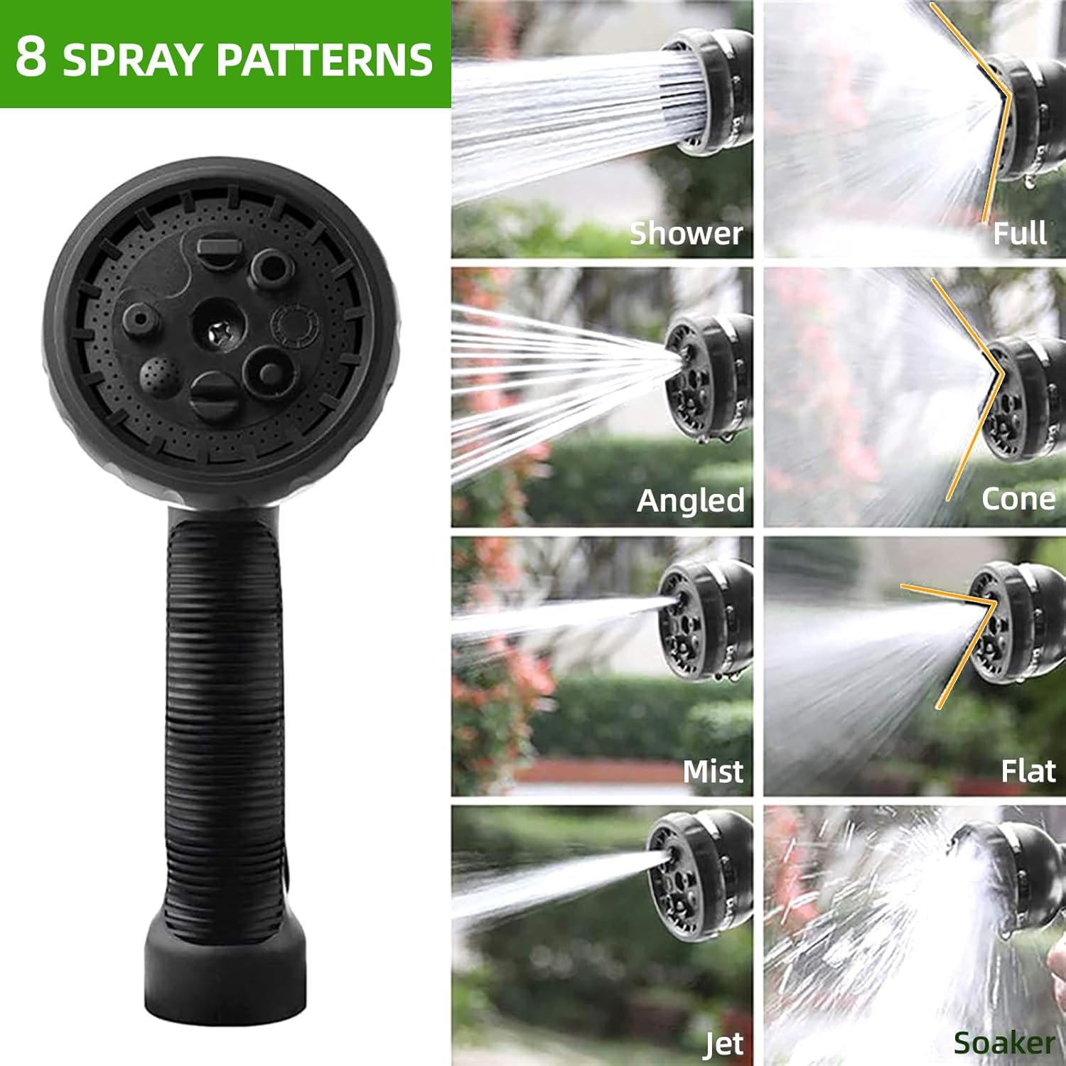 75Ft Garden Hose 22.5M Water Hose, with 8 Function Spray Nozzle, 1/2 Inch & 3/4 Inch Convertible Connectors, 22.5M Stretch Garden Hose Ideal for Car Wash & Garden image number 3