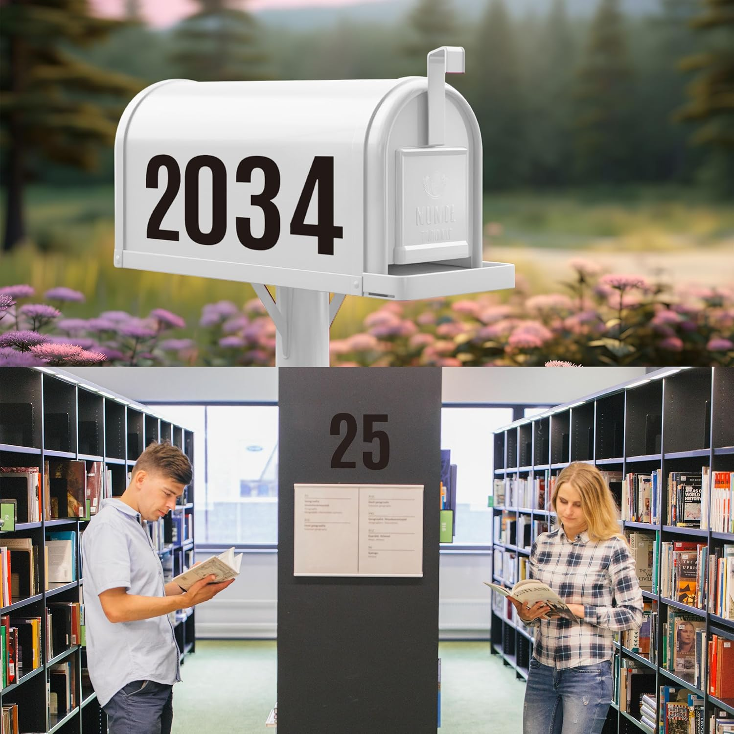 6 Sheets Mailbox Numbers Stickers 60 Pieces 4 Inch Waterproof Viny Self Adhesive House Number Decals anti Fading Number Signs for Signs Cars Home Doors Business Address Number Residence (Black) - Blue image number 4