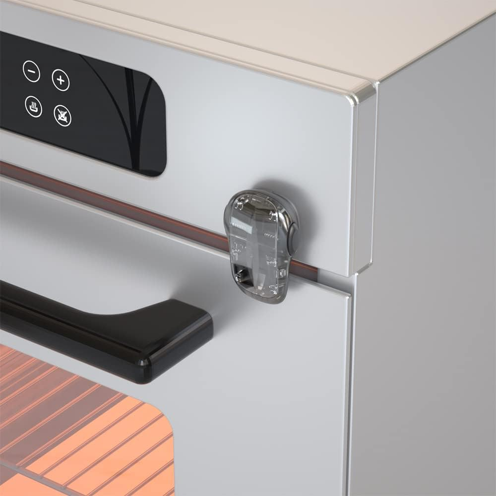 SAFELON 1 PC Baby Safety Oven Door Lock, Double Button Oven Lock for Kitchen Safety (Trasparente-Black)