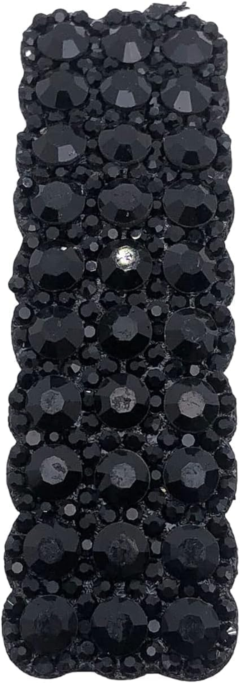 2Pcs Black Rhinestones Snap Hair Clips for Women Girls Rectangular Hairpins Korean Barrettes Hair Accessories，Clips and Barrettes image number 5