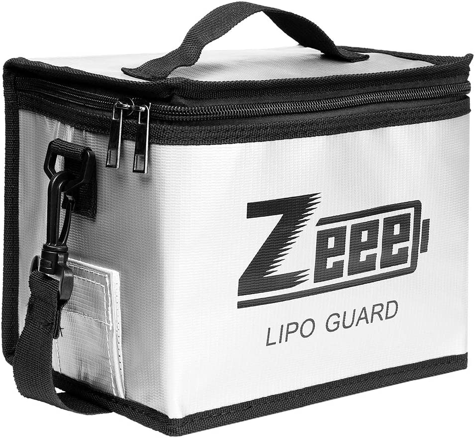 Zeee Lipo Safe Bag Fireproof Explosionproof Bag Large Capacity Lipo Battery Storage Guard Safe Pouch for Charge & Storage(8.46 X 6.5 X 5.71In) image number 1