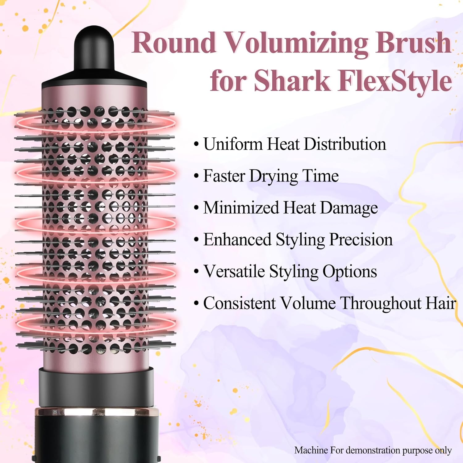 AFDD round Volumizing Brush for Shark Flexstyle Attachment, Normal round Brush Compatible with Flexstyle HD400 Series, Fine Limp Flat Hair Volumizer Attachment Tool for Daily Styling image number 4