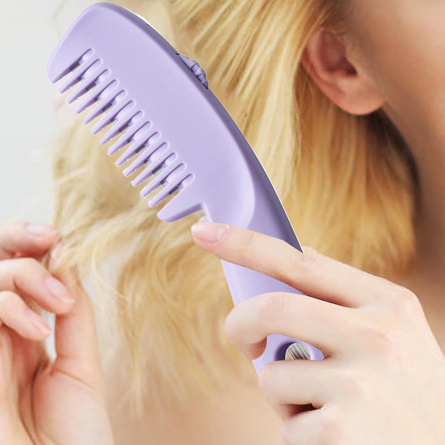 Tuxuseo Hair Thinning Comb, Hair Cutting Comb, Multifunctional Texturising Hair Cutting Thinning Comb, Pony Trimmer, Portable Women Styling Accessories for Smooth Look for Families image number 3