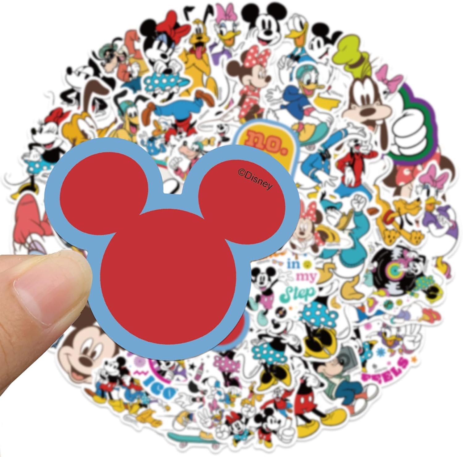 Mickey Mouse Stickers for Water Bottles 50 Pcs Cute, Waterproof, Beautiful and Fashionable Youth Stickers, Suitable for Cups, Phones, Bicycles, Guitars, Suitcases,Piano,Skateboard. image number 5