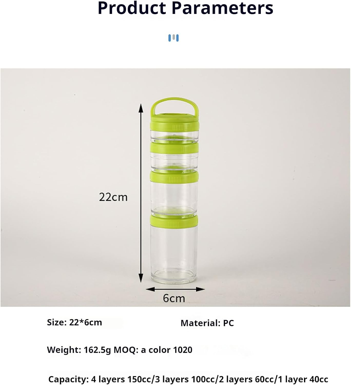 2PCS Stackable Snack Container and Protein Powder Shaker Cup, Portable Keychain with Twist Lock System, Leak-Proof for School, Travel, Workout Fitness (Black, Green) image number 4