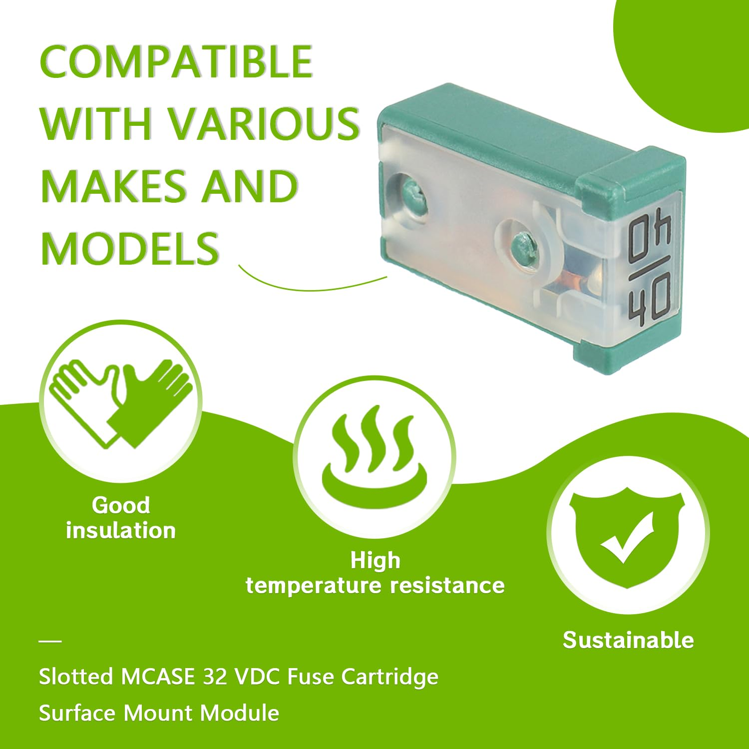 EPLZON 40A 32V Mini Automotive MCASE Shaped Cartridge Fuse Kit(Pack of 6Pcs,40A) image number 1