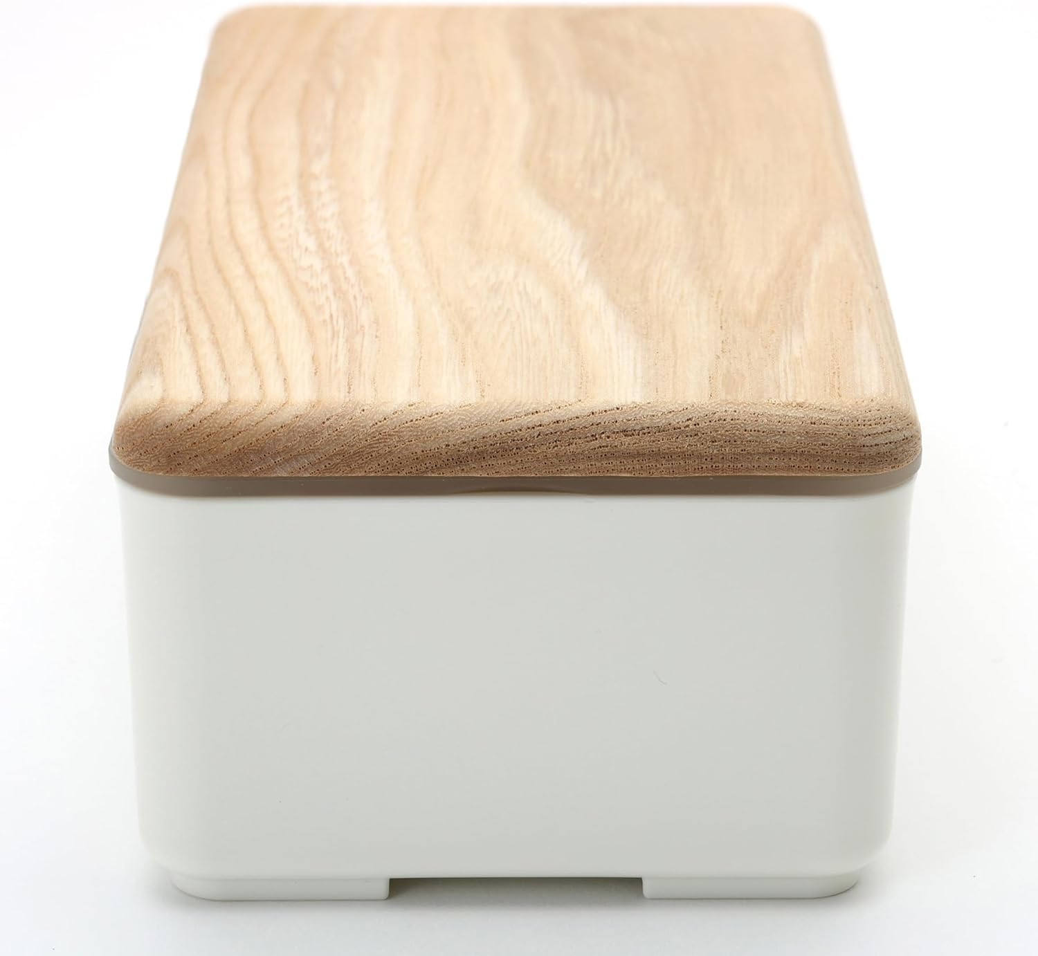 Miyoshi Seisakusho 0601-0057 Wooden Lid Lunch Box, Sen, White, Size: Approx. W 7.0 X D 3.4 X H 2.4 Inches (17.8 X 8.7 X 6 - White image number 1