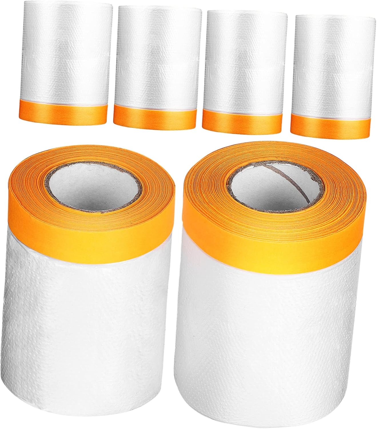 6Rolls Self-Adhesive Masking Film Covering Paper for Painting Automotive Furniture Dust Protection Masking Tape Films image number 2