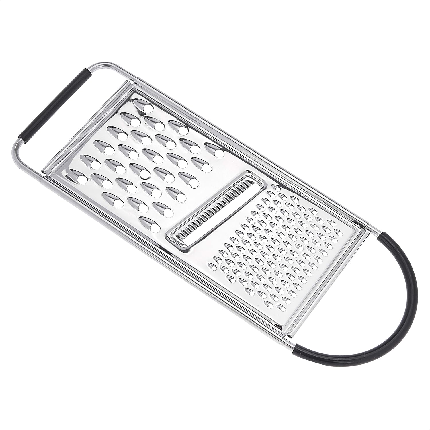 Amazon Basics Rectangular Stainless Steel Flat Cheese Grater with Non-Slip Handle and Base, Black (Previously Amazon Commercial Brand) image number 3