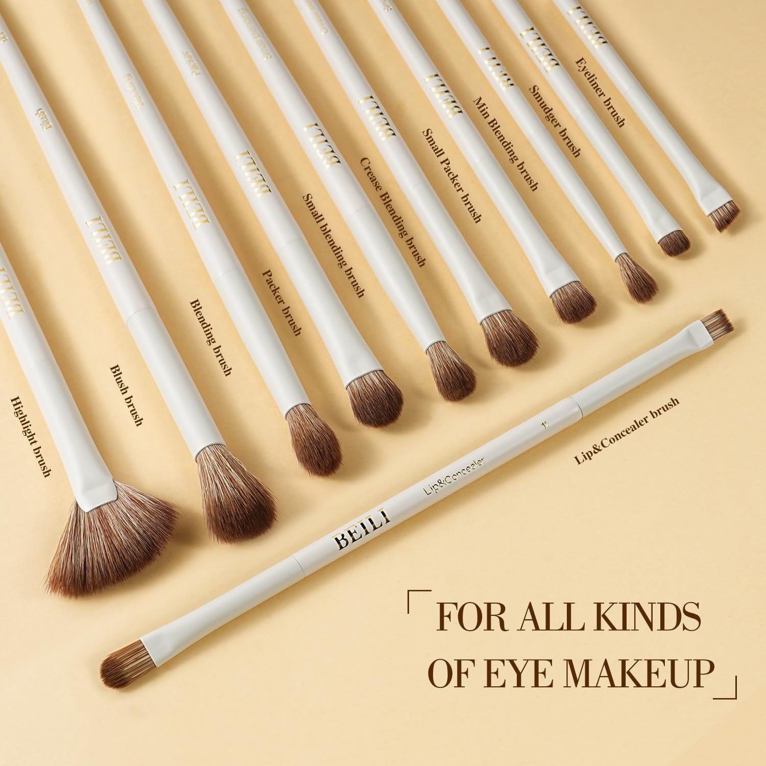 BEILI Makeup Brushes 15 Pieces Professional Makeup Brushes Premium Plastic Makeup Brush Set for Contour Concealer Foundation Eyeshadow Blending Liner Powder Blush image number 1