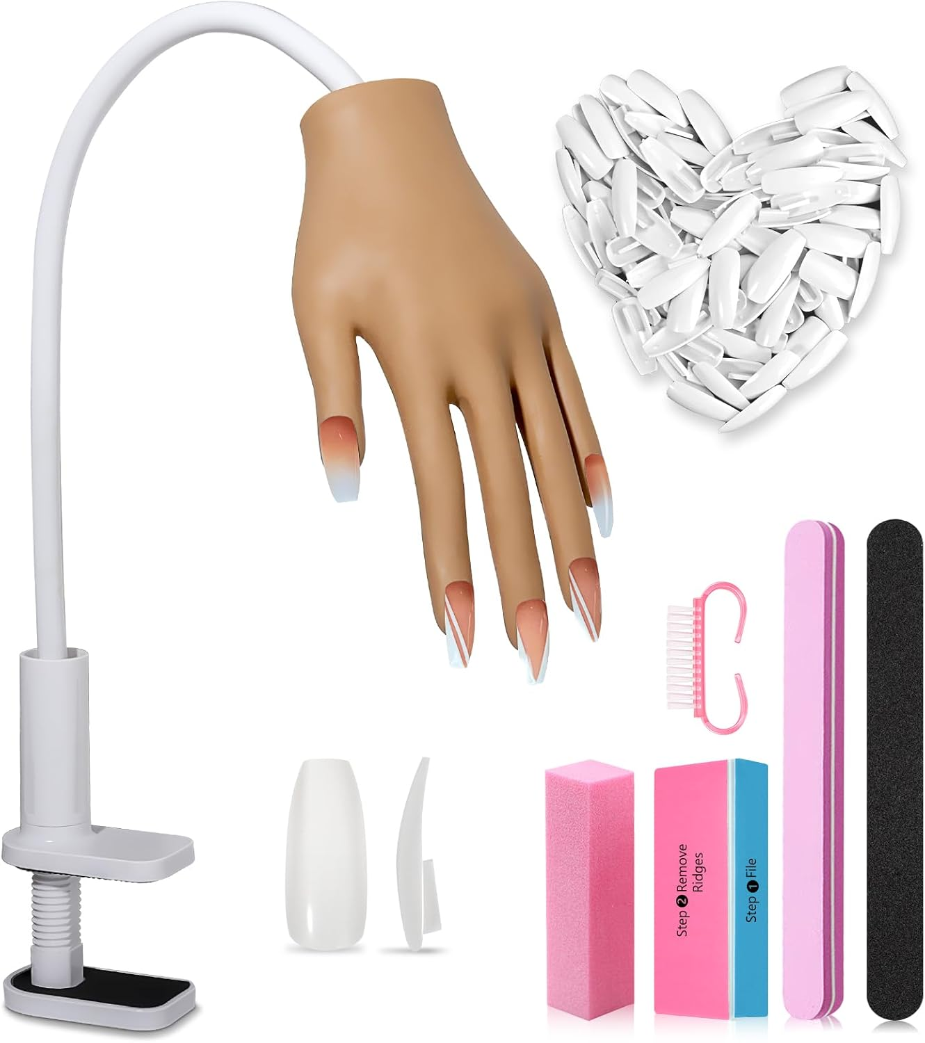 LIONVISON Practice Hand for Acrylic Nails, Nail Tips Never Fall off Practice,Fingers Break Fake Practice,Flexible Movable Practicing Supplies image number 5