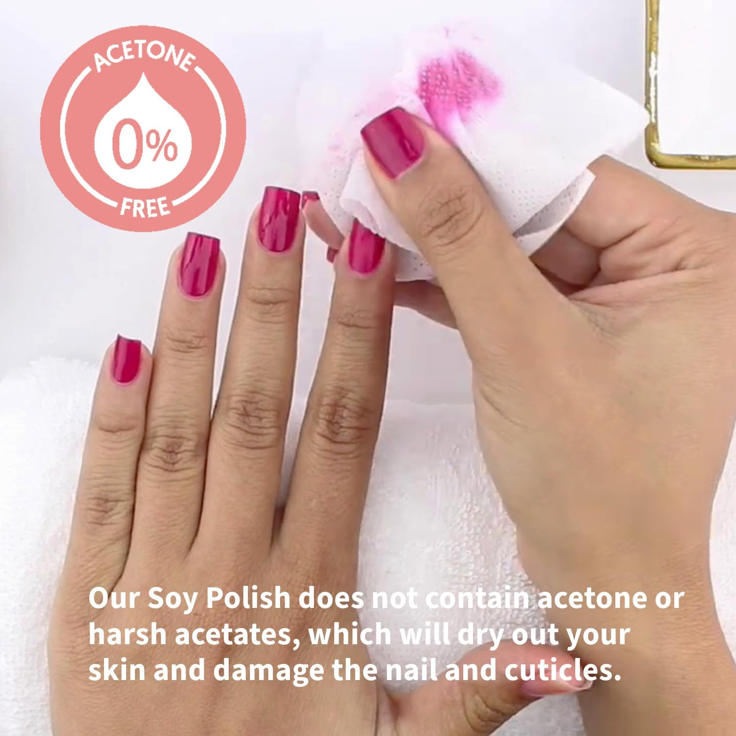"Soy Nail Polish Remover" Non Acetone & Alcohol Free Unscented & Odour Free Best for Natural Fingernail Contains Vitamins A, C , E image number 1