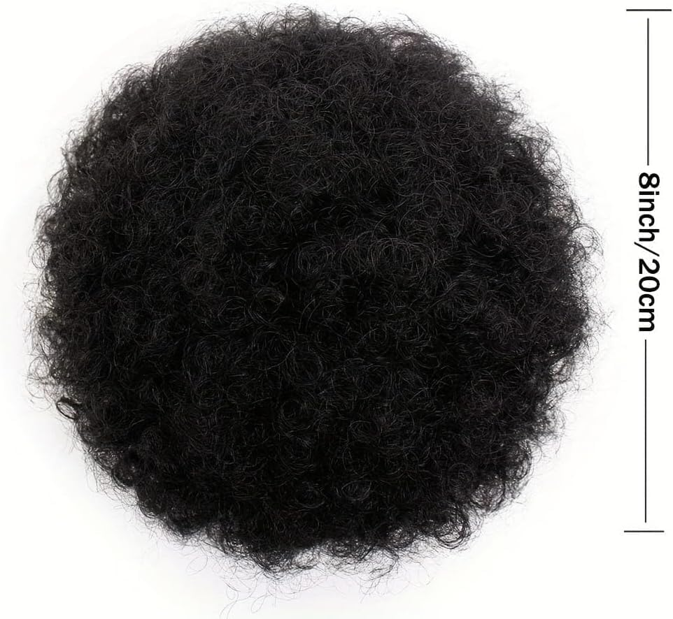 Puff Drawstring Ponytail Extension for Women, Premium Black Ponytail for Natural Hair, Clip on Kinky Drawstring Curly Ponytail Bun image number 1