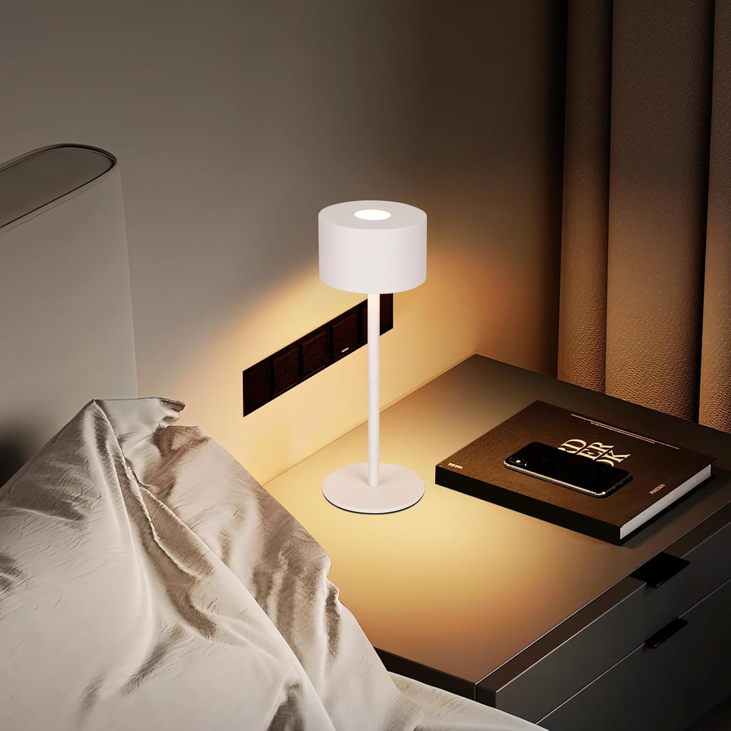 Homefire LED Table Lamp Wireless 2: Touch Dimmable Table Lamp with 3 Colour Temperatures Height Adjustable USB Rechargeable Battery Portable Waterproof Table Lamp for Indoor Outdoor Dining Room image number 4