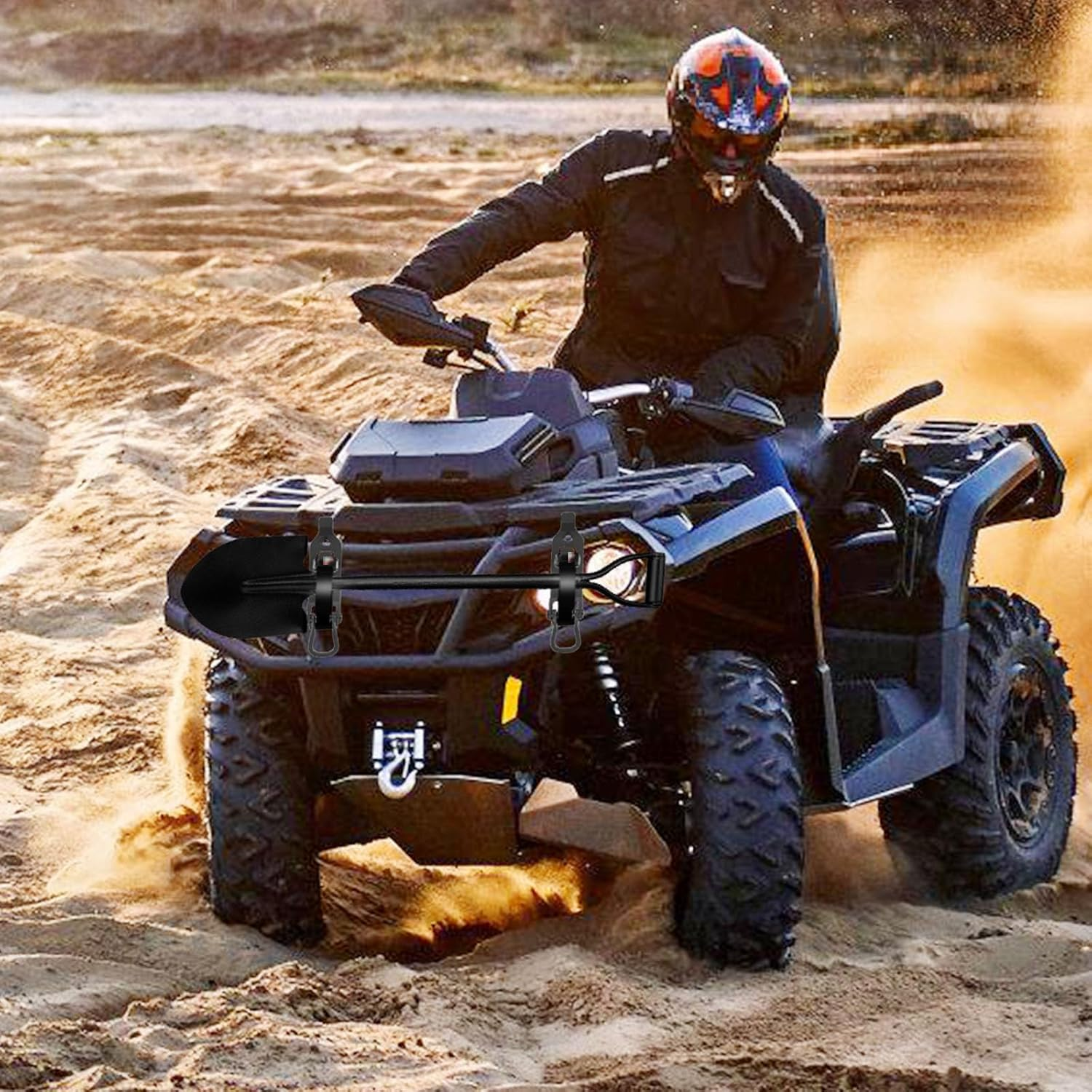 4Pcs Shovel Mount for Roof Rack, Metal Rubber Clamp Mounting Brackets Kit, Shovel Holder for Truck, Car Accessories for Boats,Military Equipment,Overlanding Gear, Quick Release Axe Tool Holder