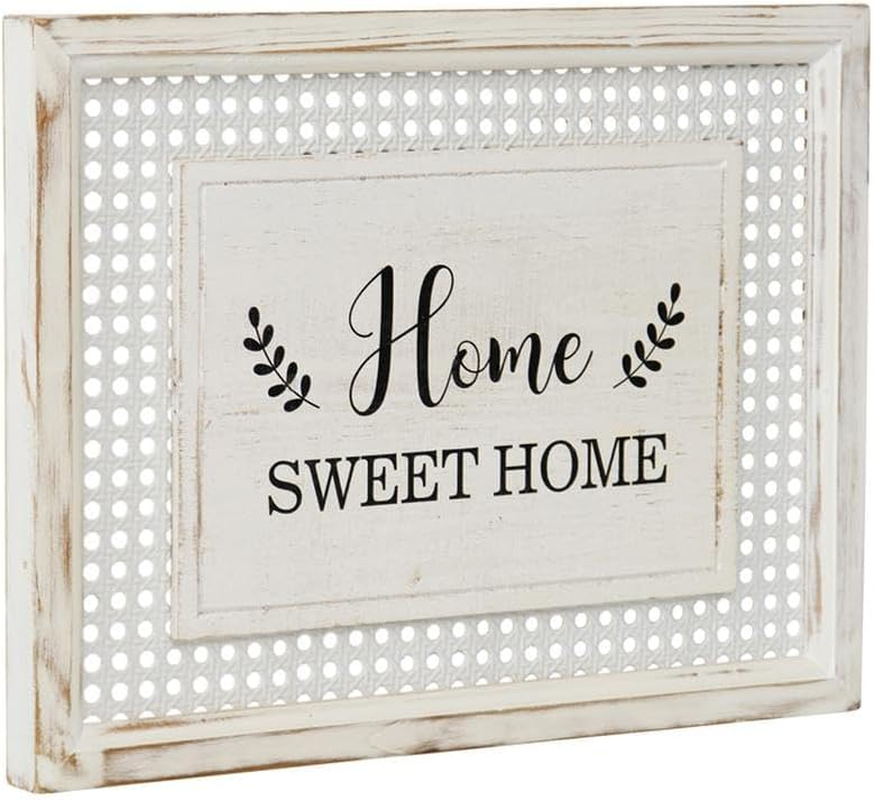 Willow & Silkportrait Canvas Indoor Decor Home Sweet Home Sign Rattan Timber Framed Wall Art image number 1