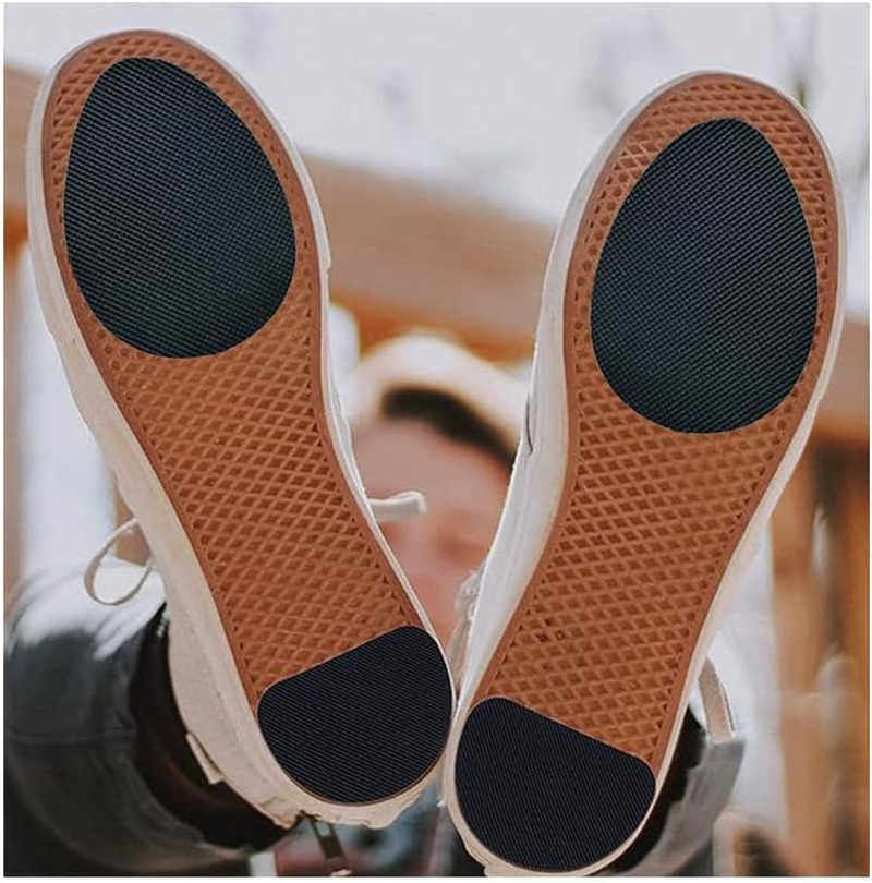 16 Pieces Non-Skid Shoe Pads Self-Adhesive Shoe Grips anti Slip Shoe Pads Noise Reduction Shoes Cushion Anti-Shedding Rubber Sole Protector, Black, 16 Piece Assortment (Black, One Size) image number 2