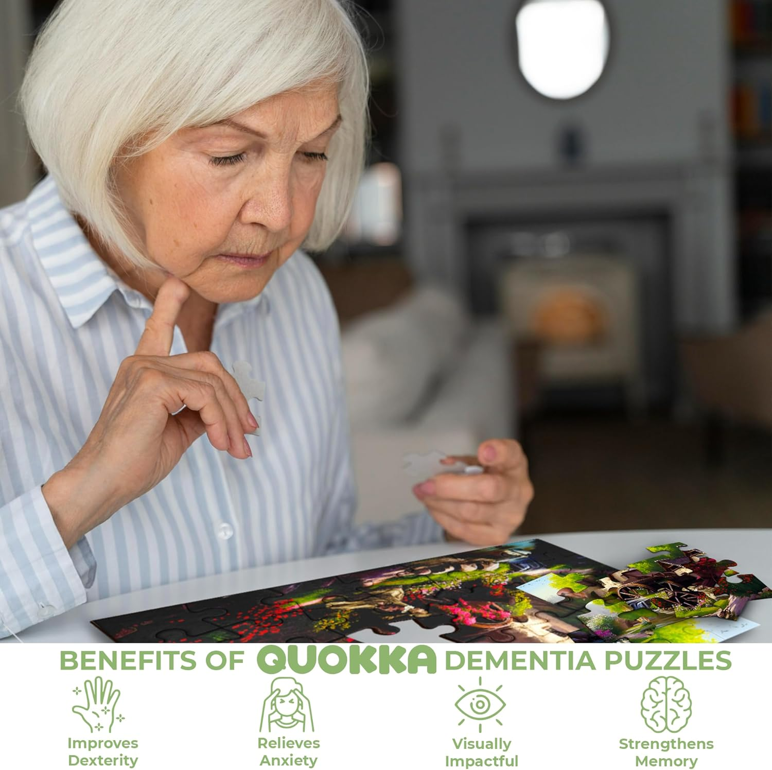 QUOKKA 63 Pieces Dementia Railway Puzzles for Elderly - Riverside, Platform, Animals image number 7