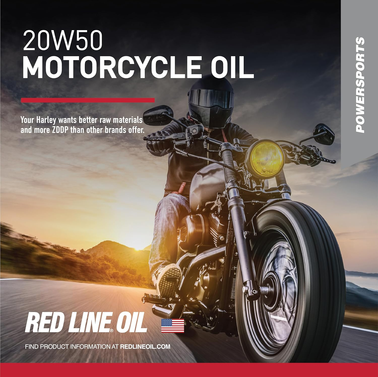 Red Line RED42504 20W-50 Motorcycle Oil - 1 Quart Bottle image number 3